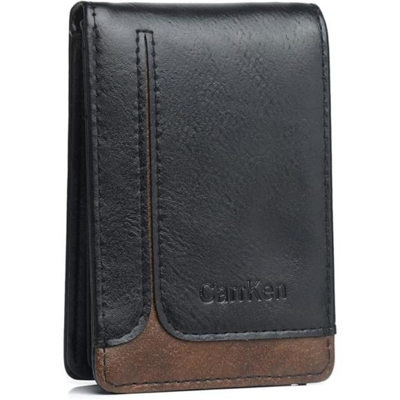 Other - Mens Leather Wallet Front Pocket Bifold RFID Blocking Wallet Stripe Black